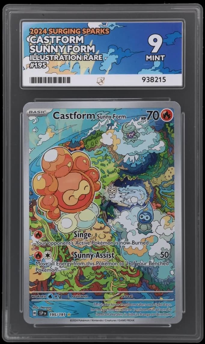 Castform Sunny Form - Surging Sparks - 195/191 - Illustration Rare