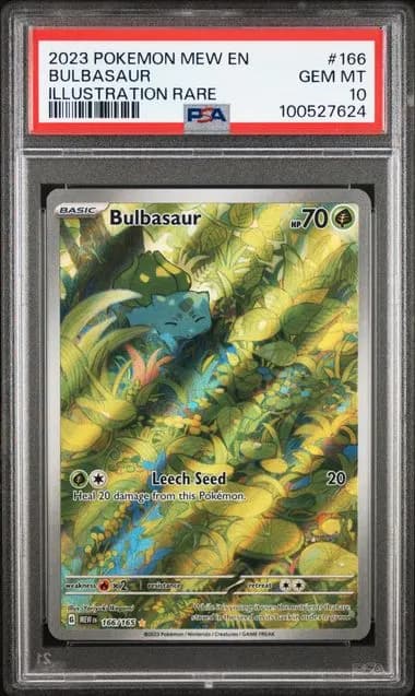 Bulbasaur – Pokémon 151 166/165 – Illustration Rare – PSA 10 Gem Mint